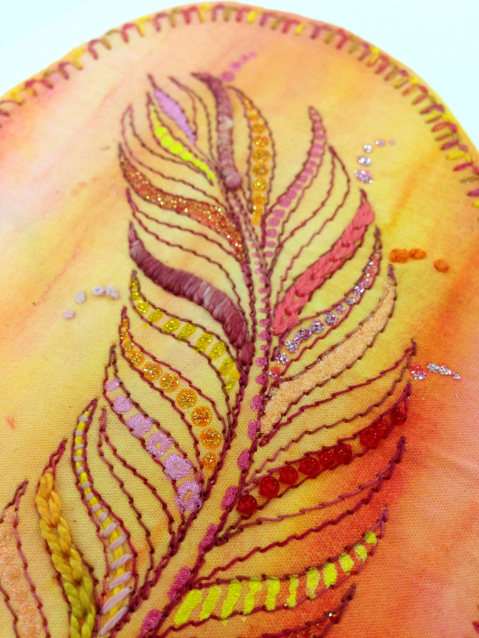 embroidery Feather glitter liners