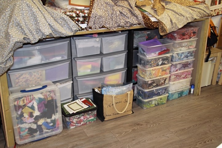 Sewing storage table